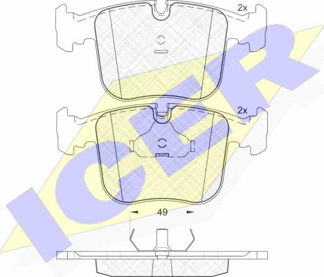 Icer 181628 - Тормозные колодки, дисковые, комплект autospares.lv