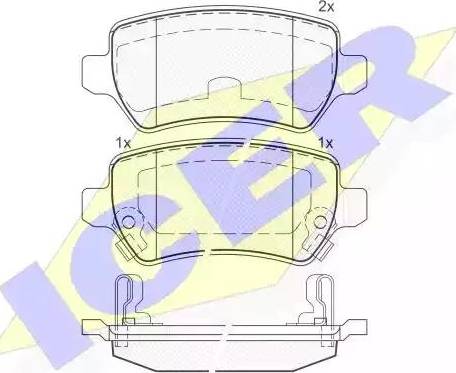 Icer 181622 - Тормозные колодки, дисковые, комплект autospares.lv