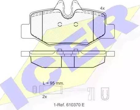 Icer 181676 - Тормозные колодки, дисковые, комплект autospares.lv