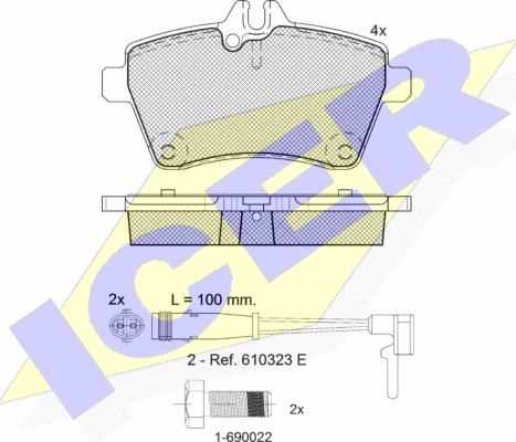 Icer 181678-700 - Тормозные колодки, дисковые, комплект autospares.lv