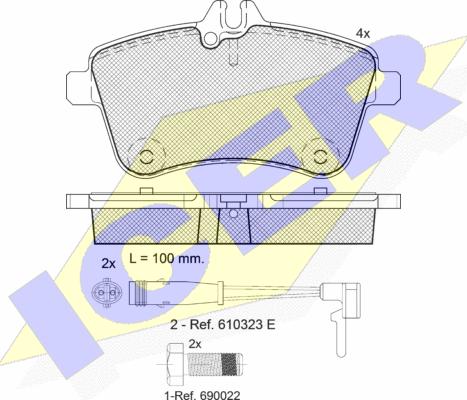 Icer 181677-700 - Тормозные колодки, дисковые, комплект autospares.lv