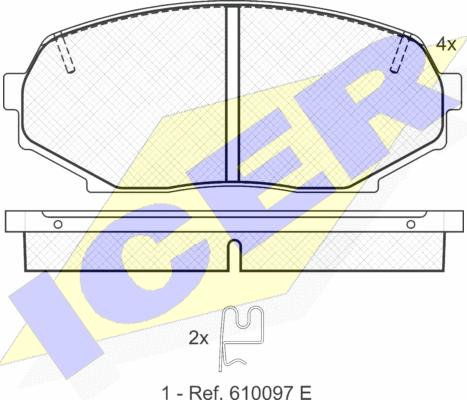 Icer 181099 - Тормозные колодки, дисковые, комплект autospares.lv