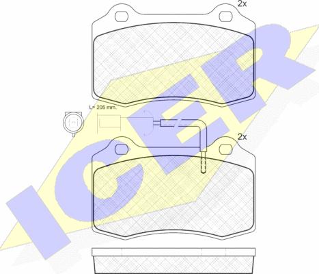 Icer 181058 - Тормозные колодки, дисковые, комплект autospares.lv