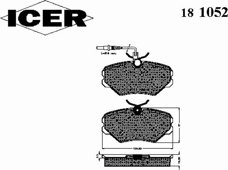 Icer 181052 - Тормозные колодки, дисковые, комплект autospares.lv