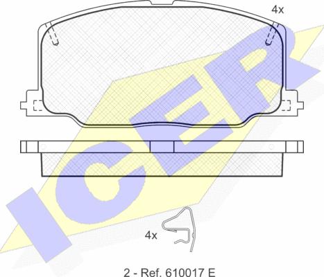 Icer 181004 - Тормозные колодки, дисковые, комплект autospares.lv