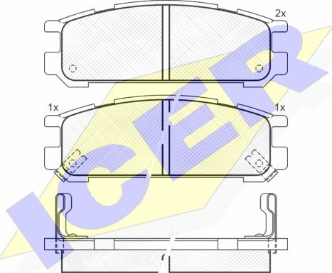 Icer 181000 - Тормозные колодки, дисковые, комплект autospares.lv