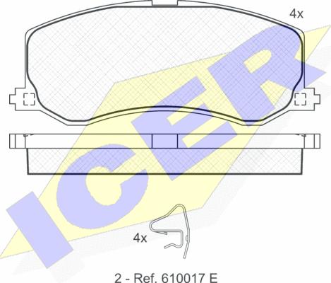 Icer 181001 - Тормозные колодки, дисковые, комплект autospares.lv