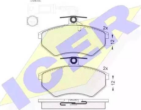 Icer 181013 - Тормозные колодки, дисковые, комплект autospares.lv