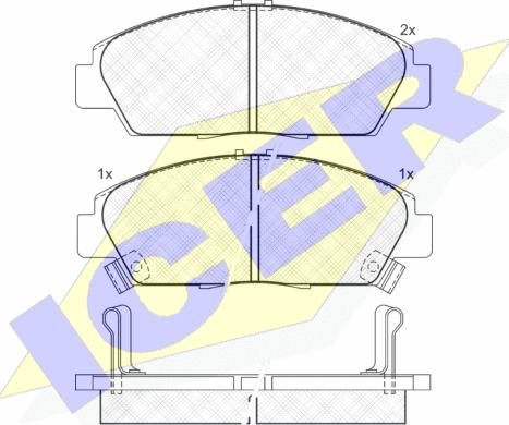 Icer 181020 - Тормозные колодки, дисковые, комплект autospares.lv