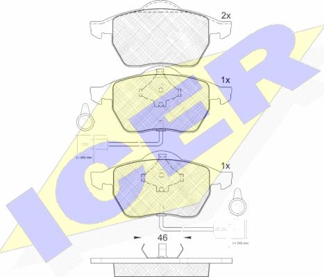 Icer 181191 - Тормозные колодки, дисковые, комплект autospares.lv
