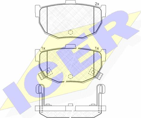 Icer 181144 - Тормозные колодки, дисковые, комплект autospares.lv