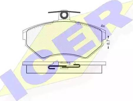 Icer 181156 - Тормозные колодки, дисковые, комплект autospares.lv