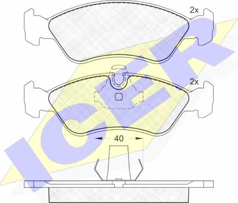 Icer 181152 - Тормозные колодки, дисковые, комплект autospares.lv