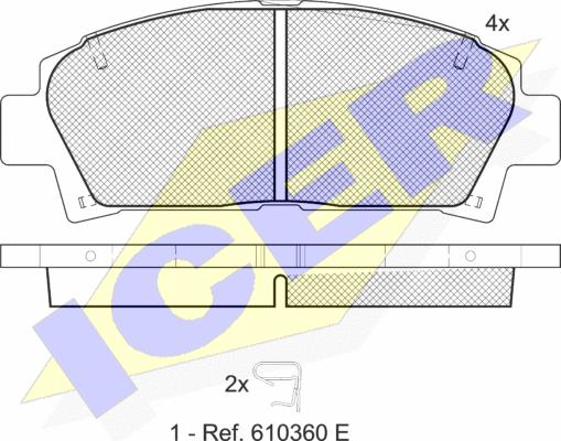 Icer 181169 - Тормозные колодки, дисковые, комплект autospares.lv