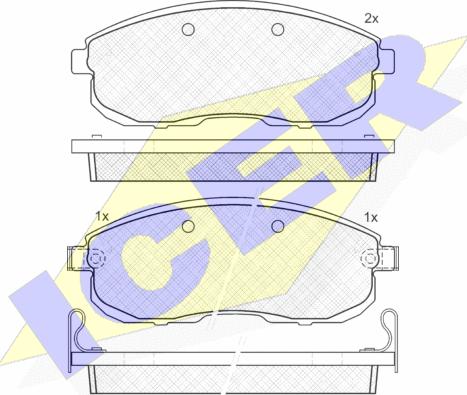 Icer 181101 - Тормозные колодки, дисковые, комплект autospares.lv