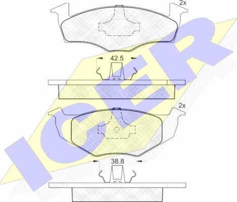 Icer 181119 - Тормозные колодки, дисковые, комплект autospares.lv