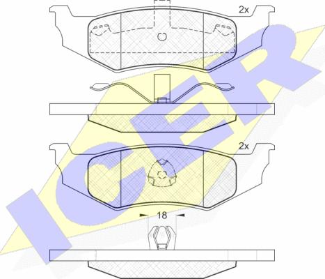 Icer 181114 - Тормозные колодки, дисковые, комплект autospares.lv