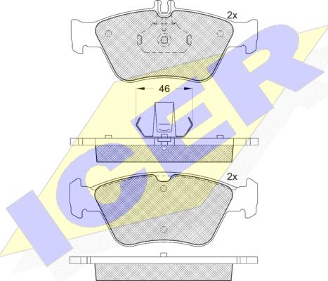 Icer 181115-396 - Тормозные колодки, дисковые, комплект autospares.lv