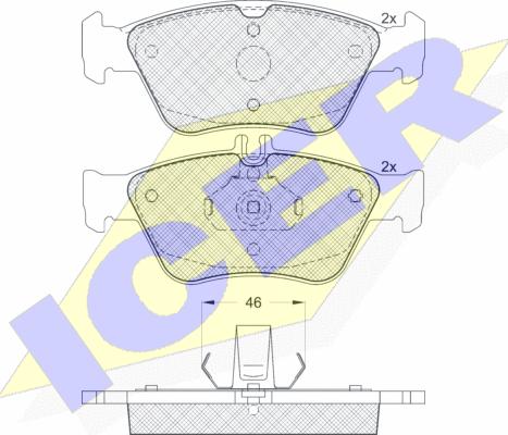 Icer 181115 - Тормозные колодки, дисковые, комплект autospares.lv