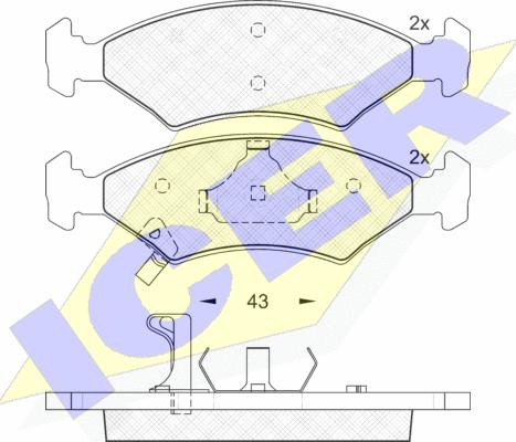 Icer 181185 - Тормозные колодки, дисковые, комплект autospares.lv