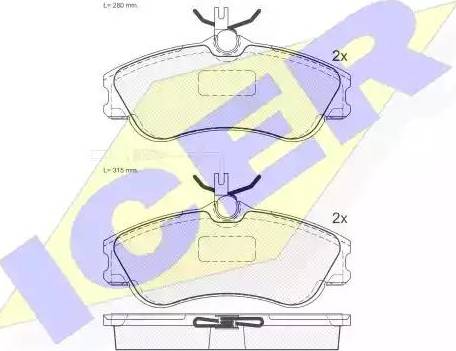 Icer 181136 - Тормозные колодки, дисковые, комплект autospares.lv