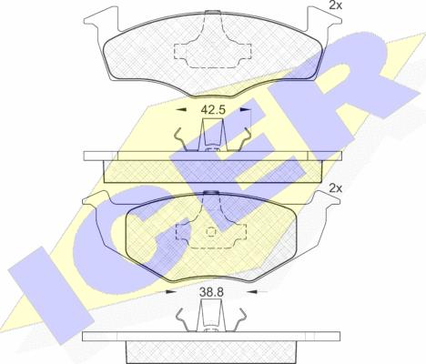 Icer 181130 - Тормозные колодки, дисковые, комплект autospares.lv