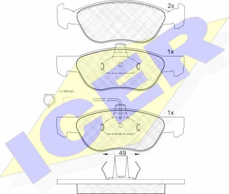 Icer 181124 - Тормозные колодки, дисковые, комплект autospares.lv