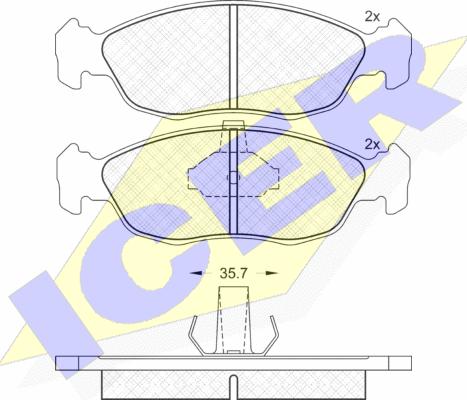 Icer 181121 - Тормозные колодки, дисковые, комплект autospares.lv