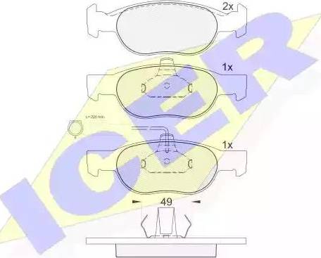 Icer 181123 - Тормозные колодки, дисковые, комплект autospares.lv