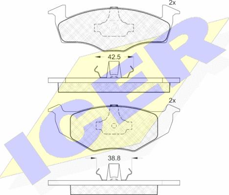 Icer 181178 - Тормозные колодки, дисковые, комплект autospares.lv