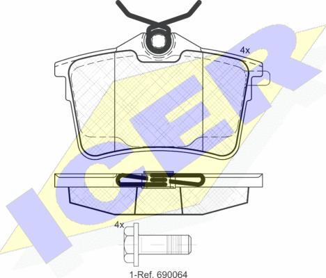 Icer 181895 - Тормозные колодки, дисковые, комплект autospares.lv