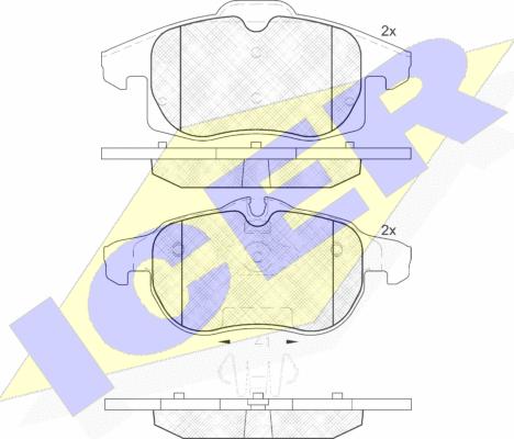 Icer 181891 - Тормозные колодки, дисковые, комплект autospares.lv