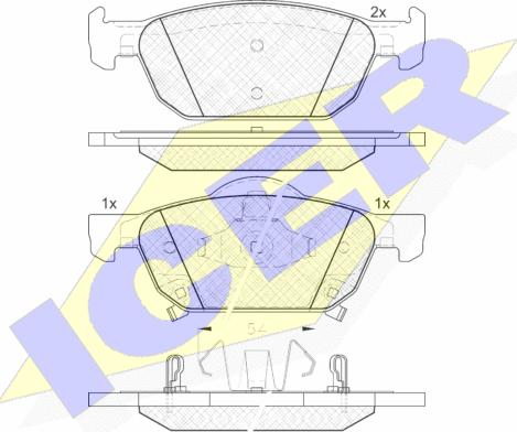 Icer 181893 - Тормозные колодки, дисковые, комплект autospares.lv