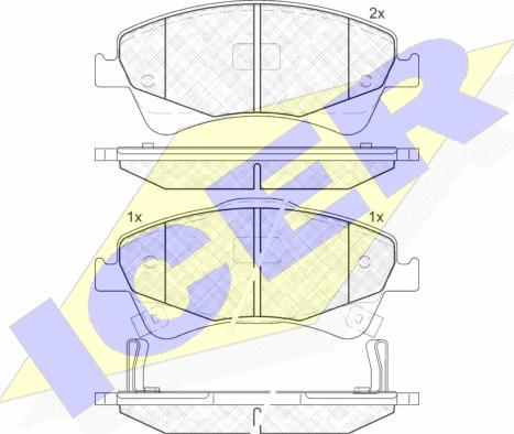 Icer 181892 - Тормозные колодки, дисковые, комплект autospares.lv