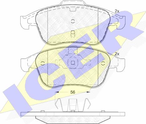 Icer 181859 - Тормозные колодки, дисковые, комплект autospares.lv