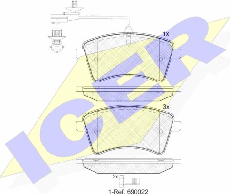 Icer 181854-203 - Тормозные колодки, дисковые, комплект autospares.lv