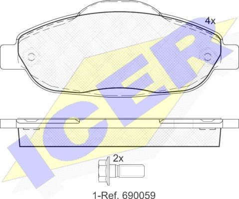 Icer 181851 - Тормозные колодки, дисковые, комплект autospares.lv