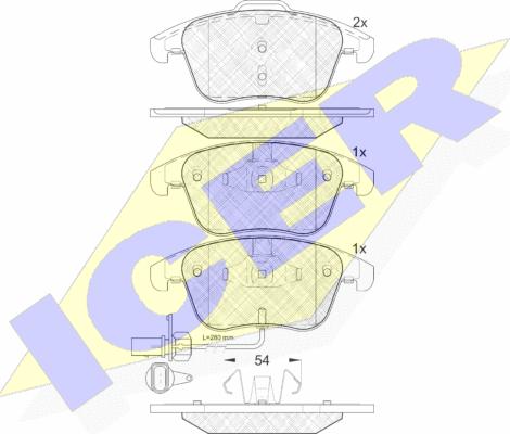 Icer 181864 - Тормозные колодки, дисковые, комплект autospares.lv