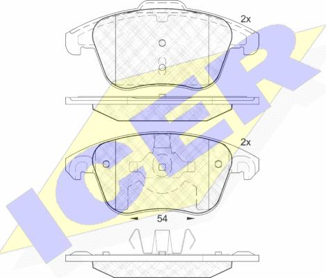 Icer 181866-200 - Тормозные колодки, дисковые, комплект autospares.lv