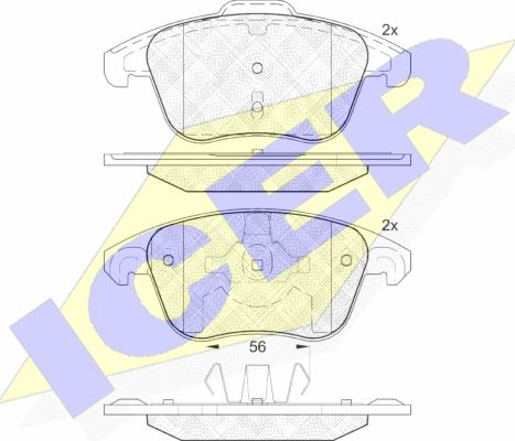 Icer 181866 - Тормозные колодки, дисковые, комплект autospares.lv