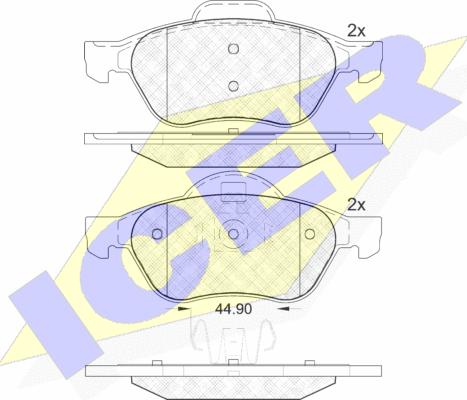 Icer 181860 - Тормозные колодки, дисковые, комплект autospares.lv