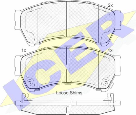 Icer 181868 - Тормозные колодки, дисковые, комплект autospares.lv