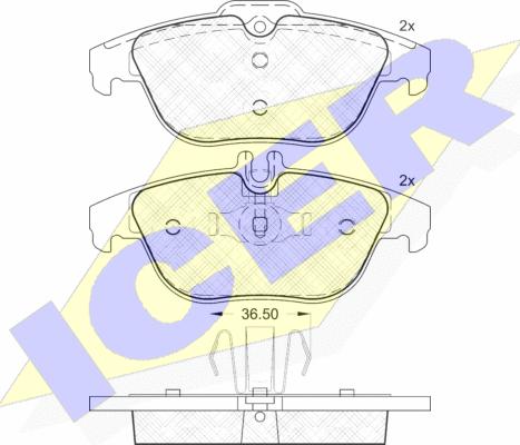 Icer 181863 - Тормозные колодки, дисковые, комплект autospares.lv