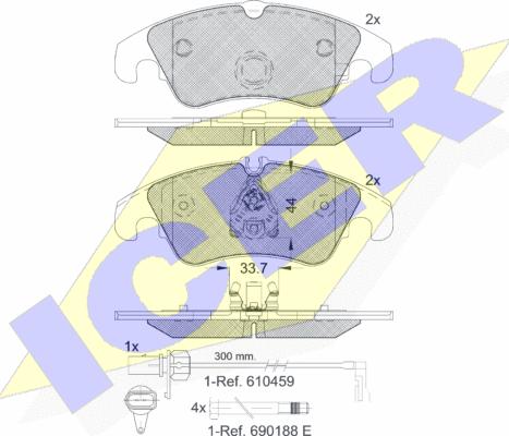 Icer 181862 - Тормозные колодки, дисковые, комплект autospares.lv