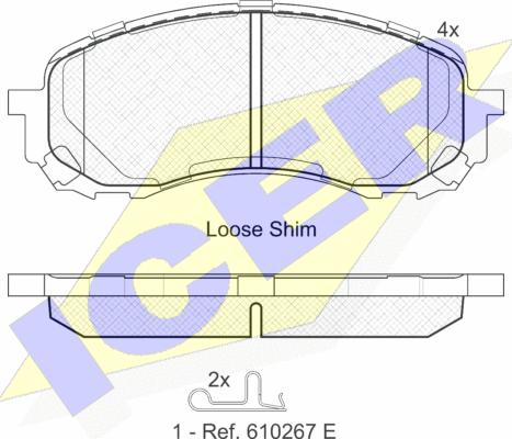 Icer 181800 - Тормозные колодки, дисковые, комплект autospares.lv