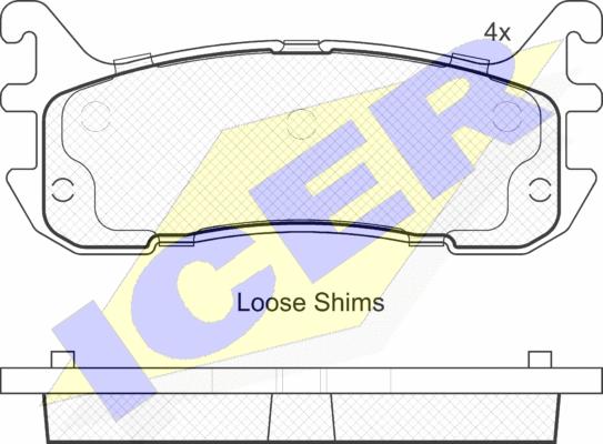 Icer 181819-204 - Тормозные колодки, дисковые, комплект autospares.lv