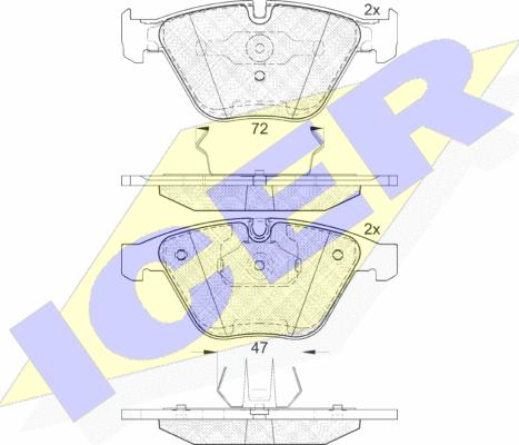 Icer 181814 - Тормозные колодки, дисковые, комплект autospares.lv