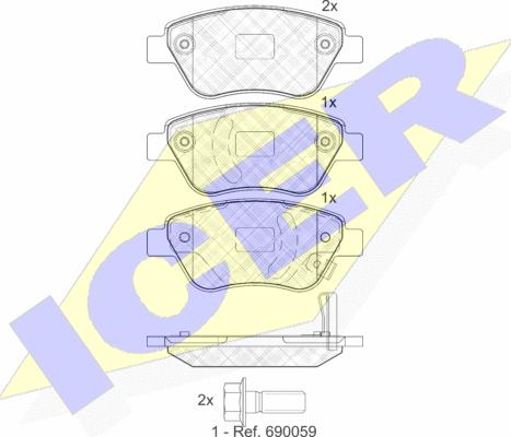 Icer 181810 - Тормозные колодки, дисковые, комплект autospares.lv