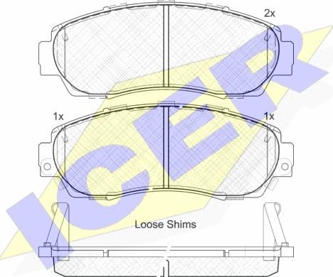 Icer 181811 - Тормозные колодки, дисковые, комплект autospares.lv