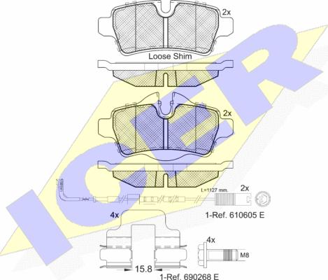 Icer 181812-067 - Тормозные колодки, дисковые, комплект autospares.lv